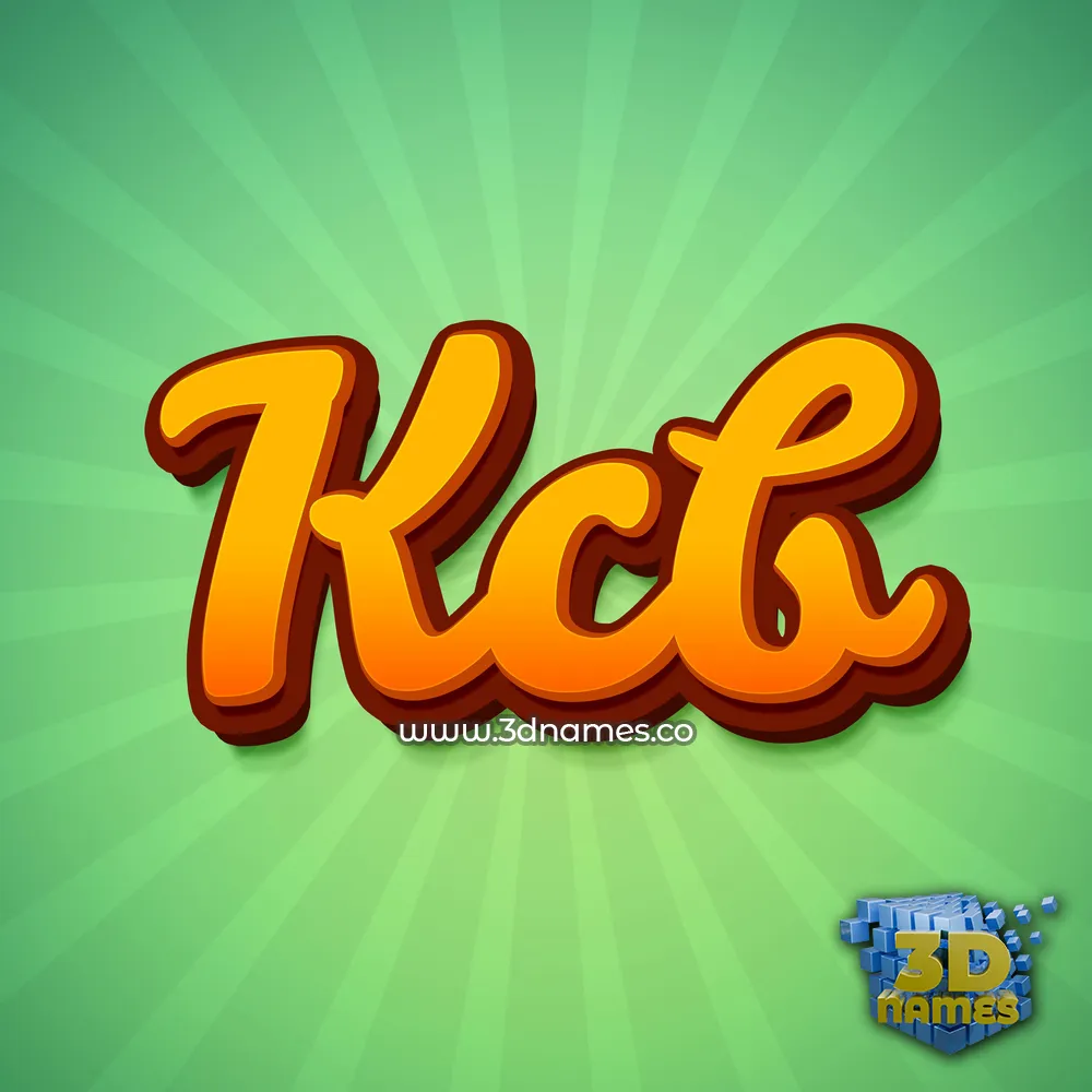 kcb in Green Rays style - 3D name wallpaper