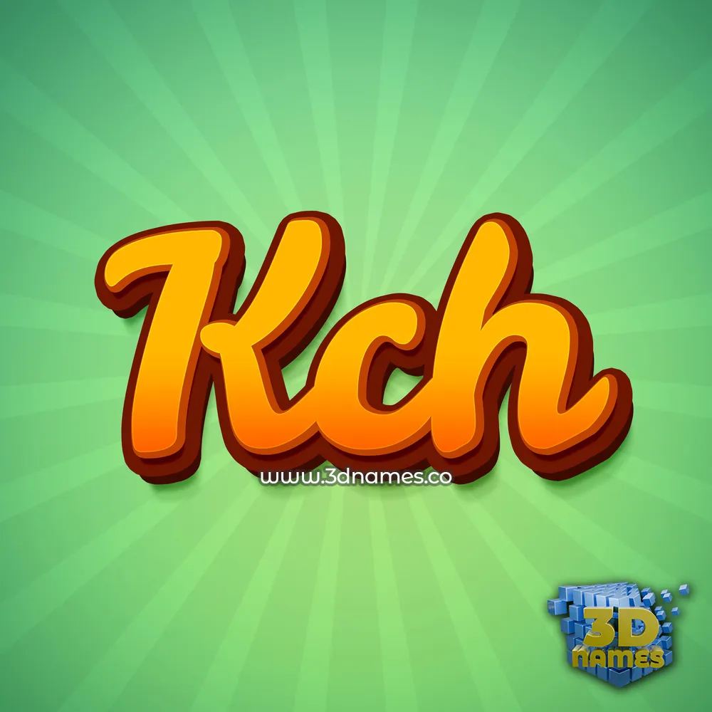 kch in Green Rays style - 3D name wallpaper
