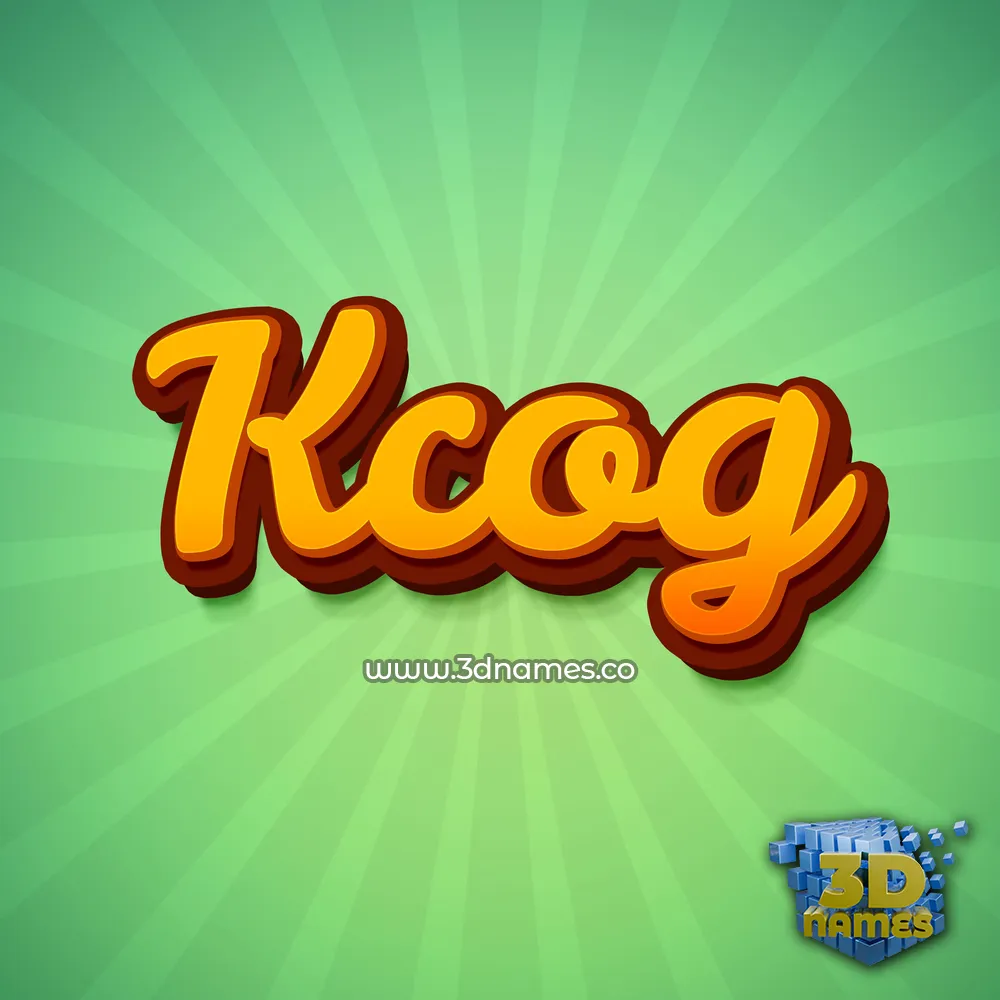 kcog in Green Rays style - 3D name wallpaper