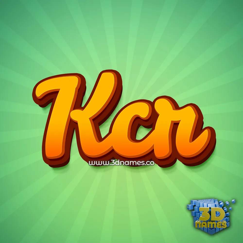 kcr in Green Rays style - 3D name wallpaper