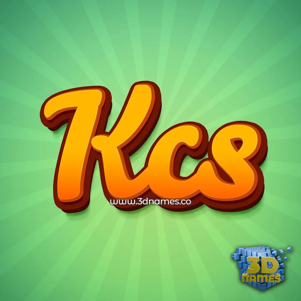 kcs in Green Rays style - 3D name wallpaper