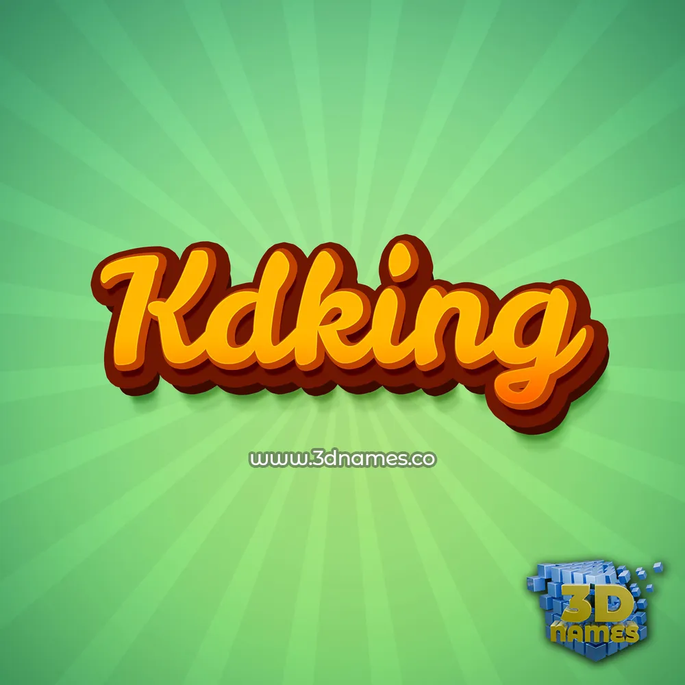 kdking in Green Rays style - 3D name wallpaper