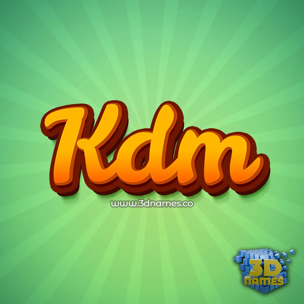 kdm in Green Rays style - 3D name wallpaper