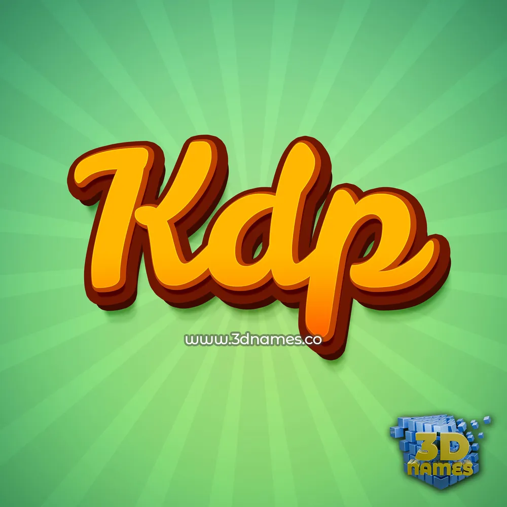 kdp in Green Rays style - 3D name wallpaper