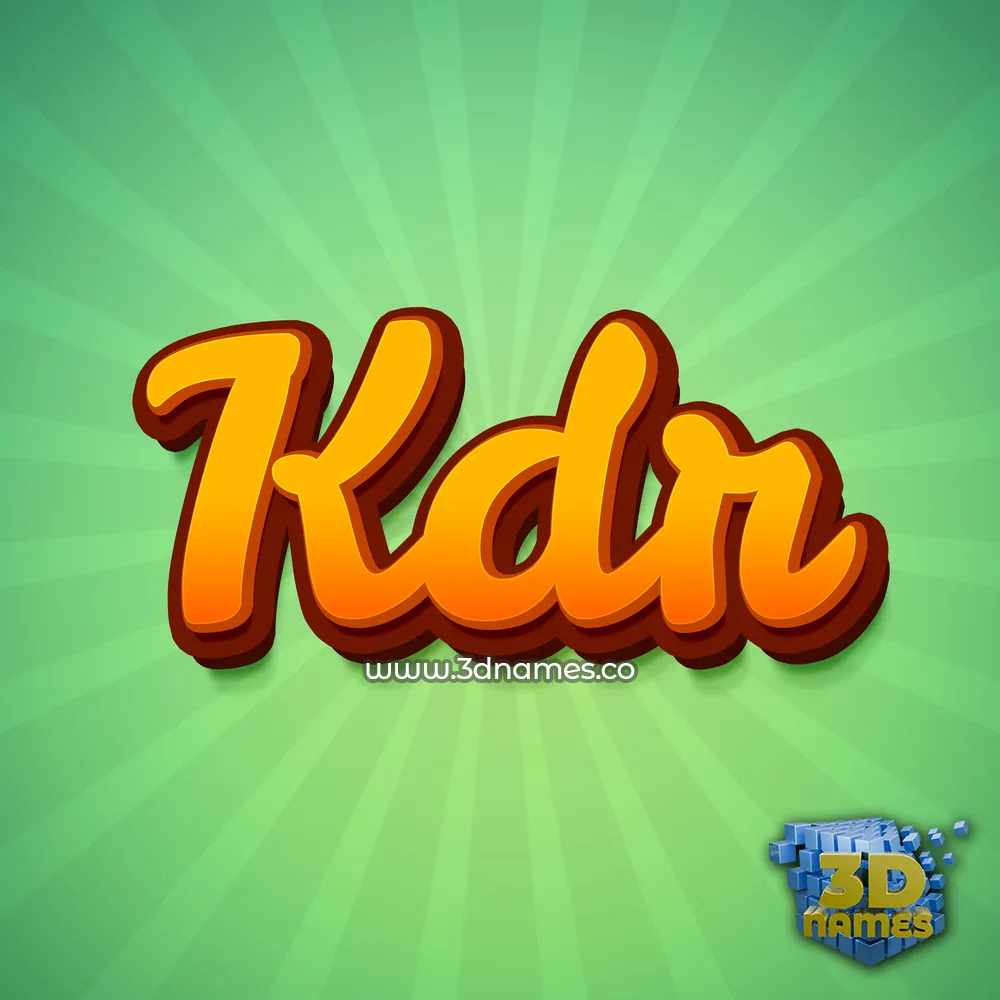 kdr in Green Rays style - 3D name wallpaper