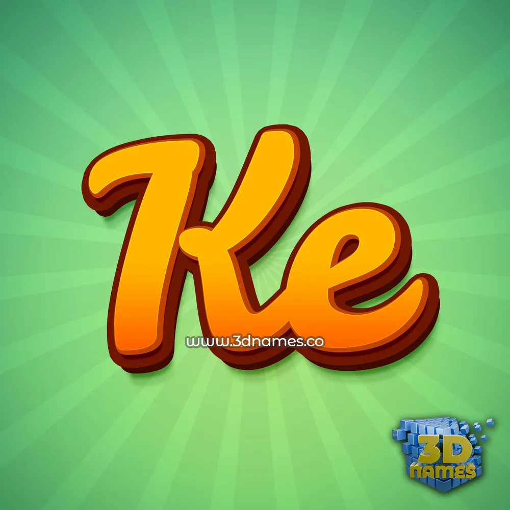ke in Green Rays style - 3D name wallpaper