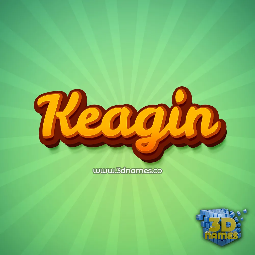 keagin in Green Rays style - 3D name wallpaper