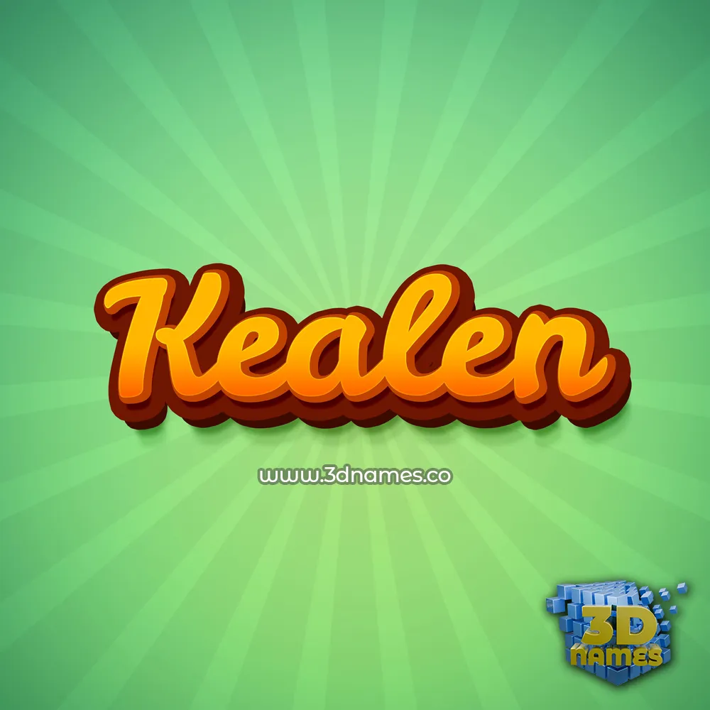 kealen in Green Rays style - 3D name wallpaper