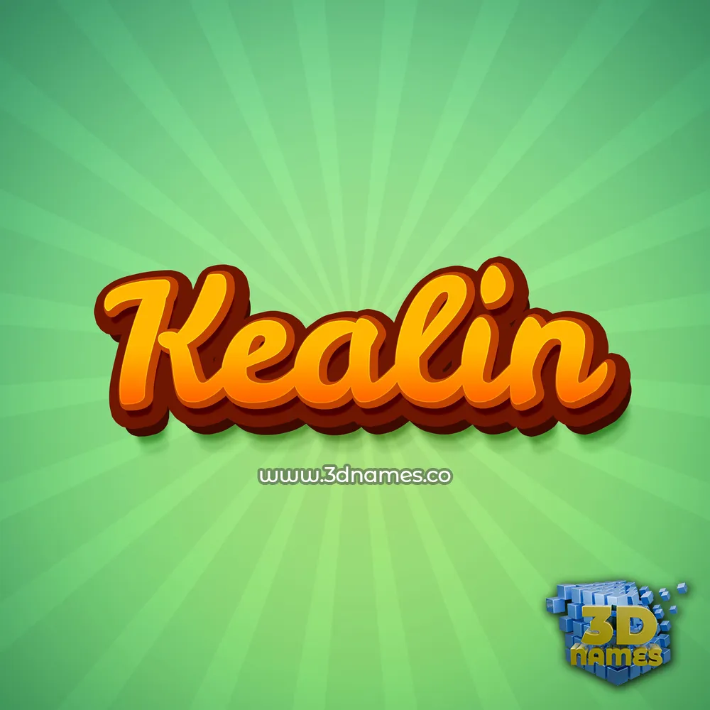 kealin in Green Rays style - 3D name wallpaper