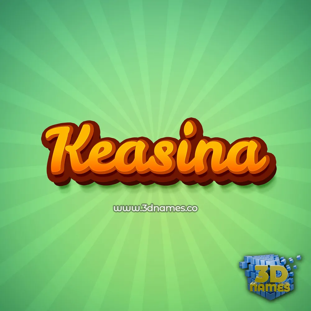 keasina in Green Rays style - 3D name wallpaper
