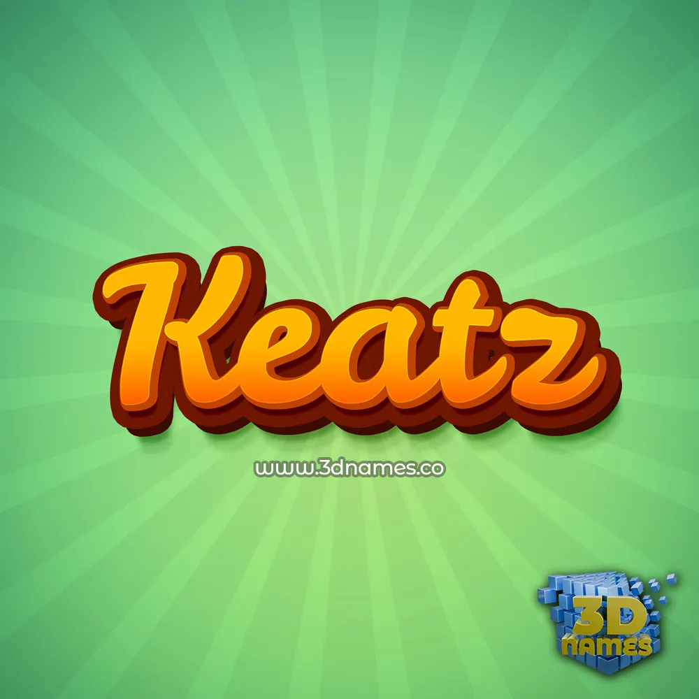 keatz in Green Rays style - 3D name wallpaper