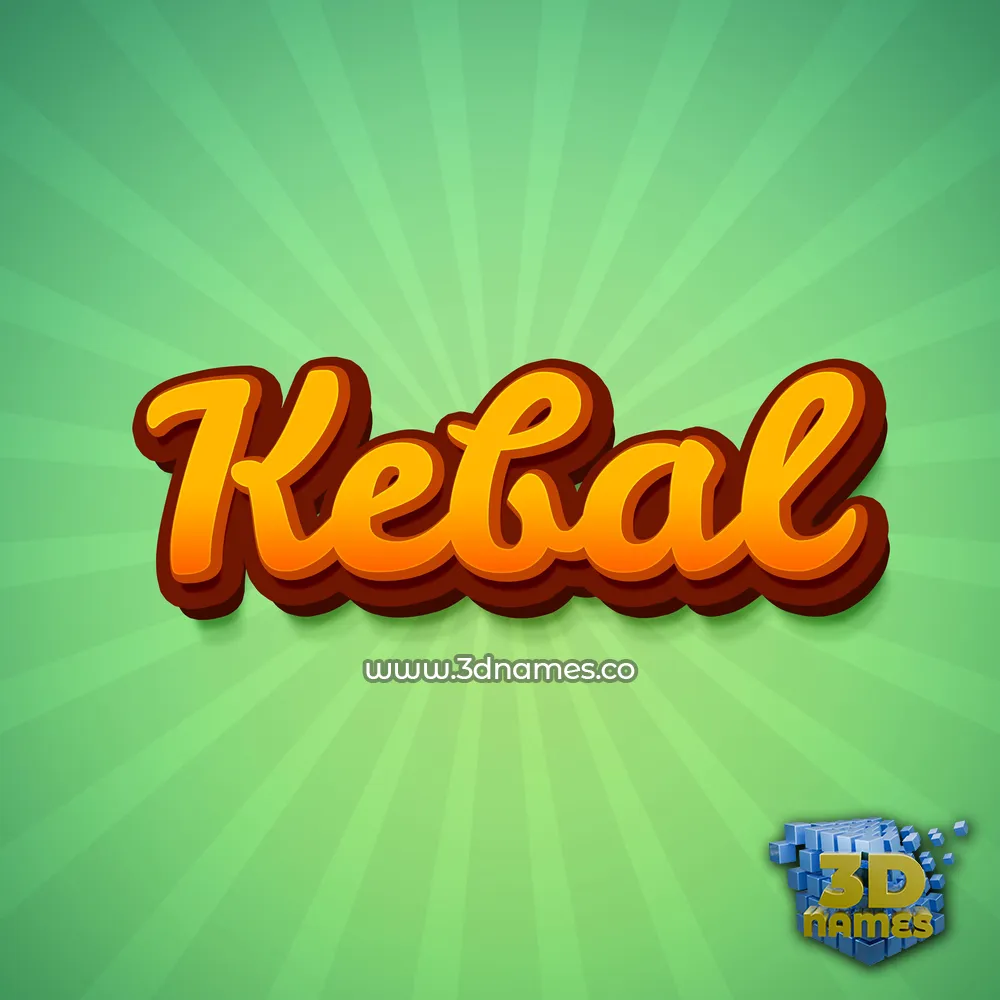 kebal in Green Rays style - 3D name wallpaper