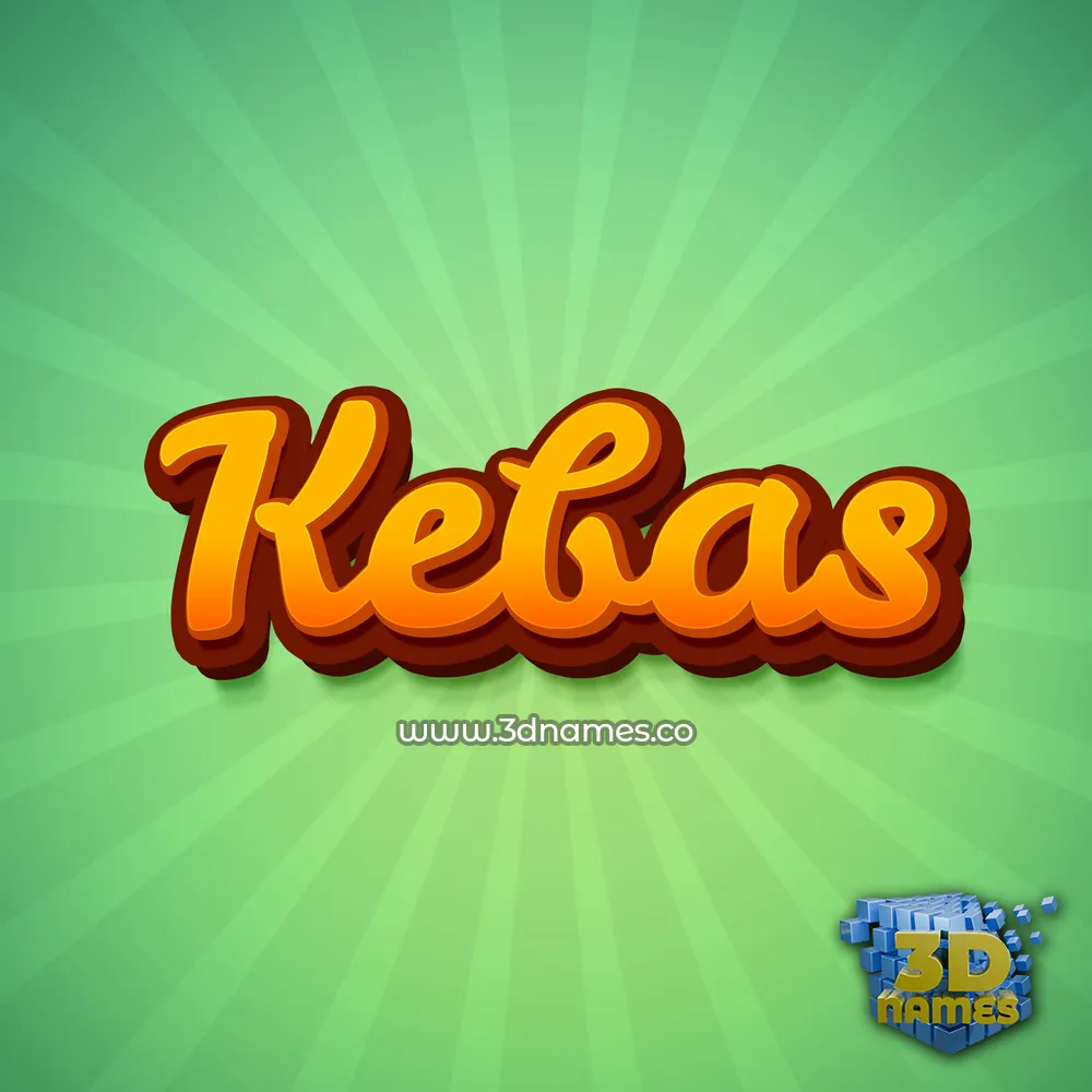 kebas in Green Rays style - 3D name wallpaper