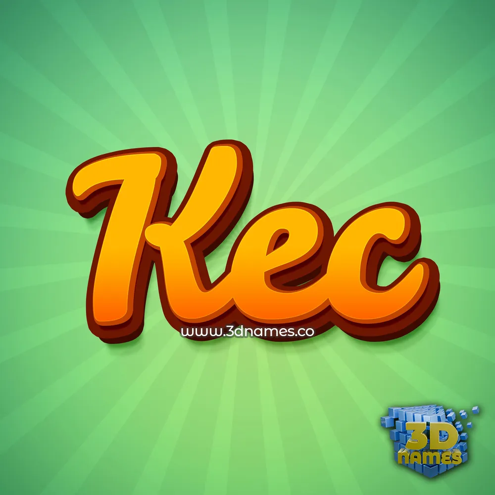 kec in Green Rays style - 3D name wallpaper