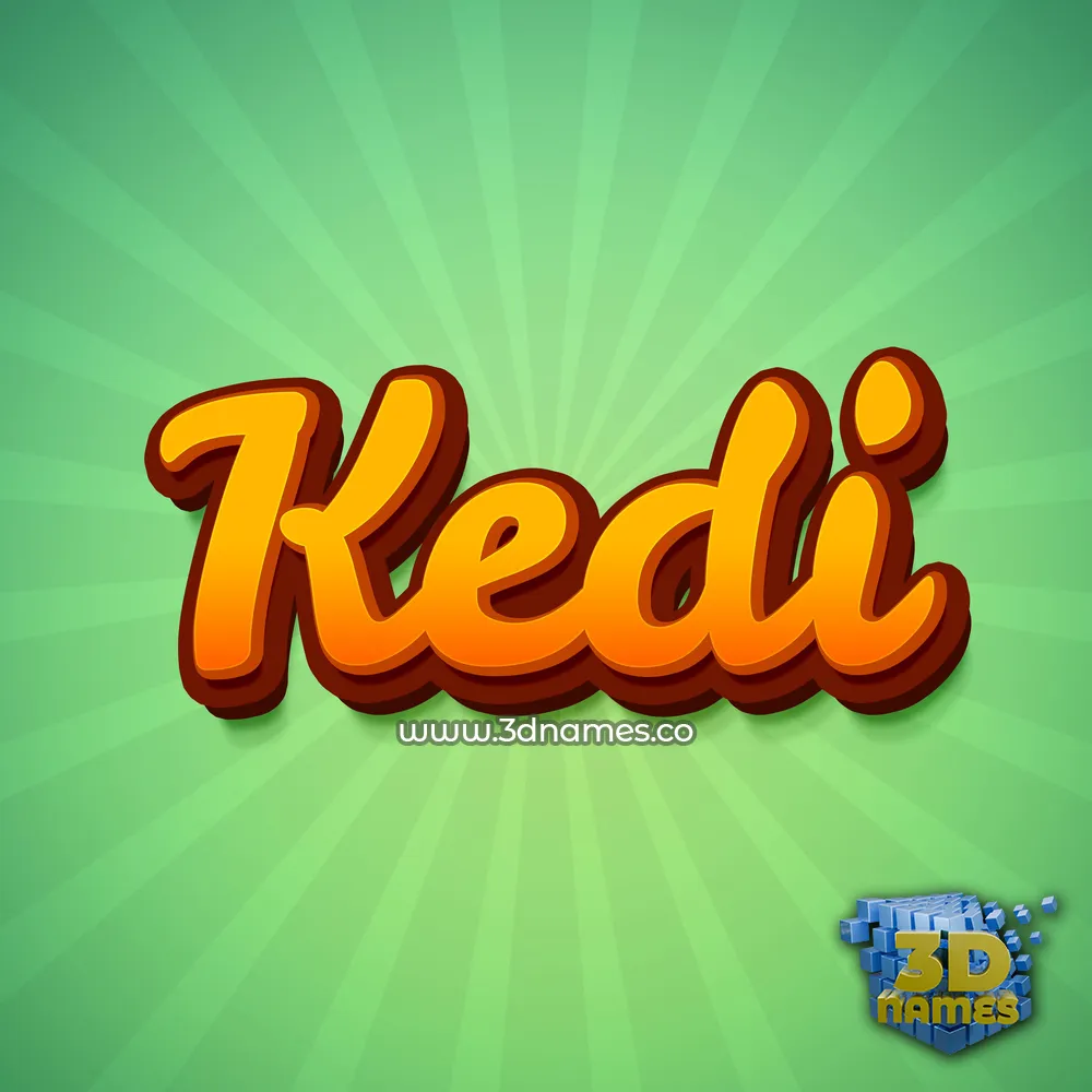 kedi in Green Rays style - 3D name wallpaper