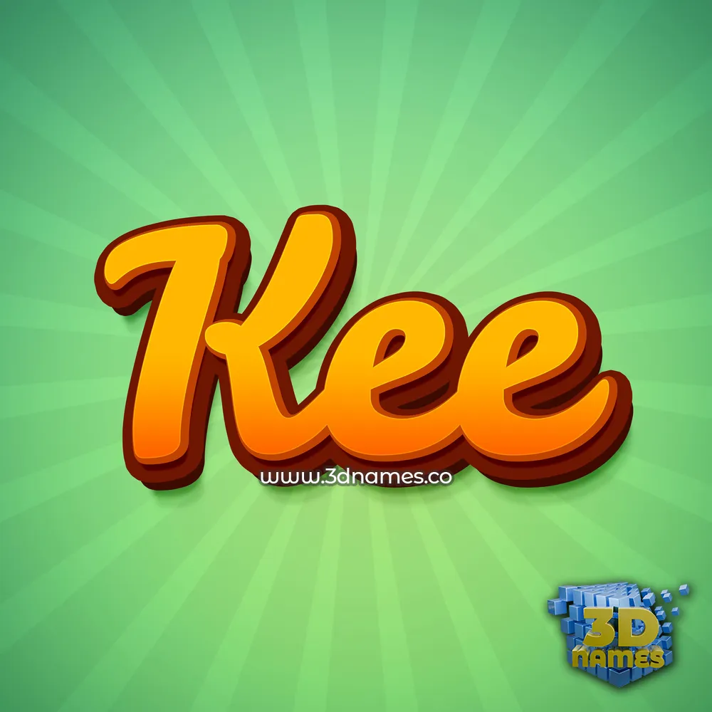 kee in Green Rays style - 3D name wallpaper