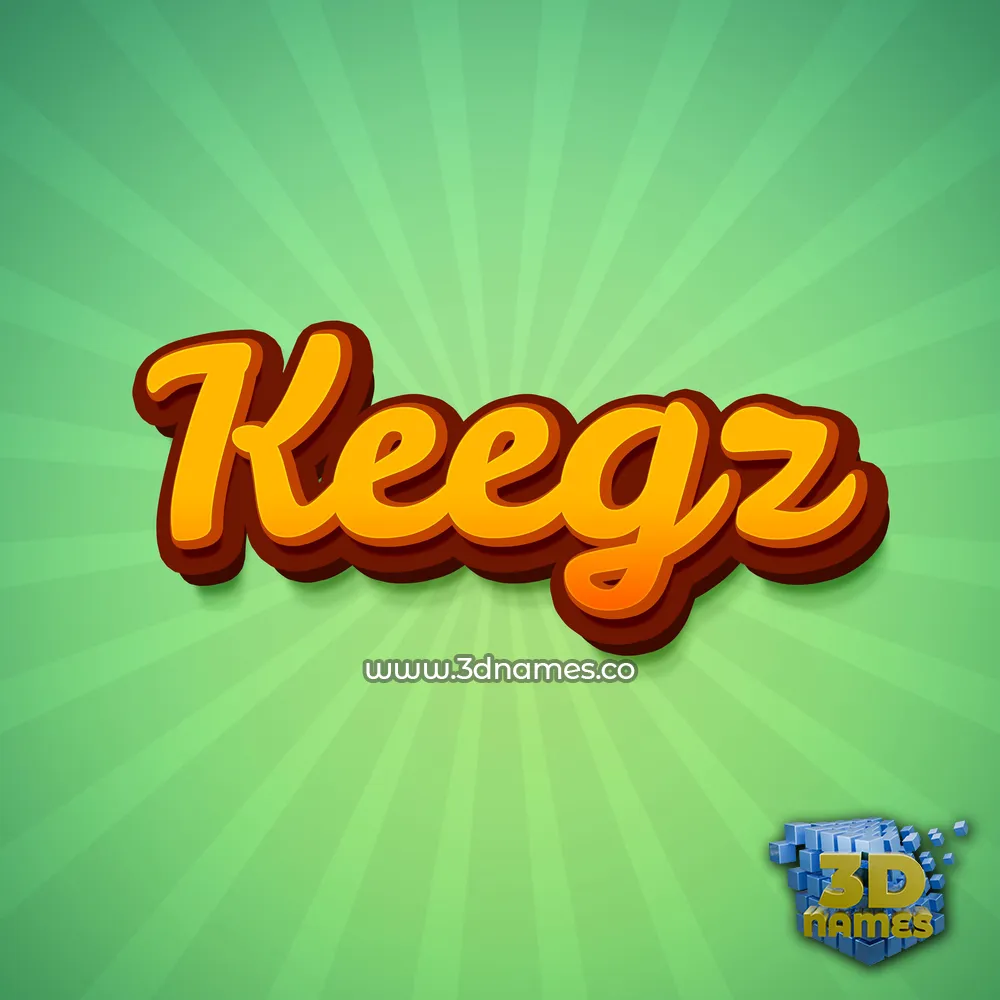 keegz in Green Rays style - 3D name wallpaper