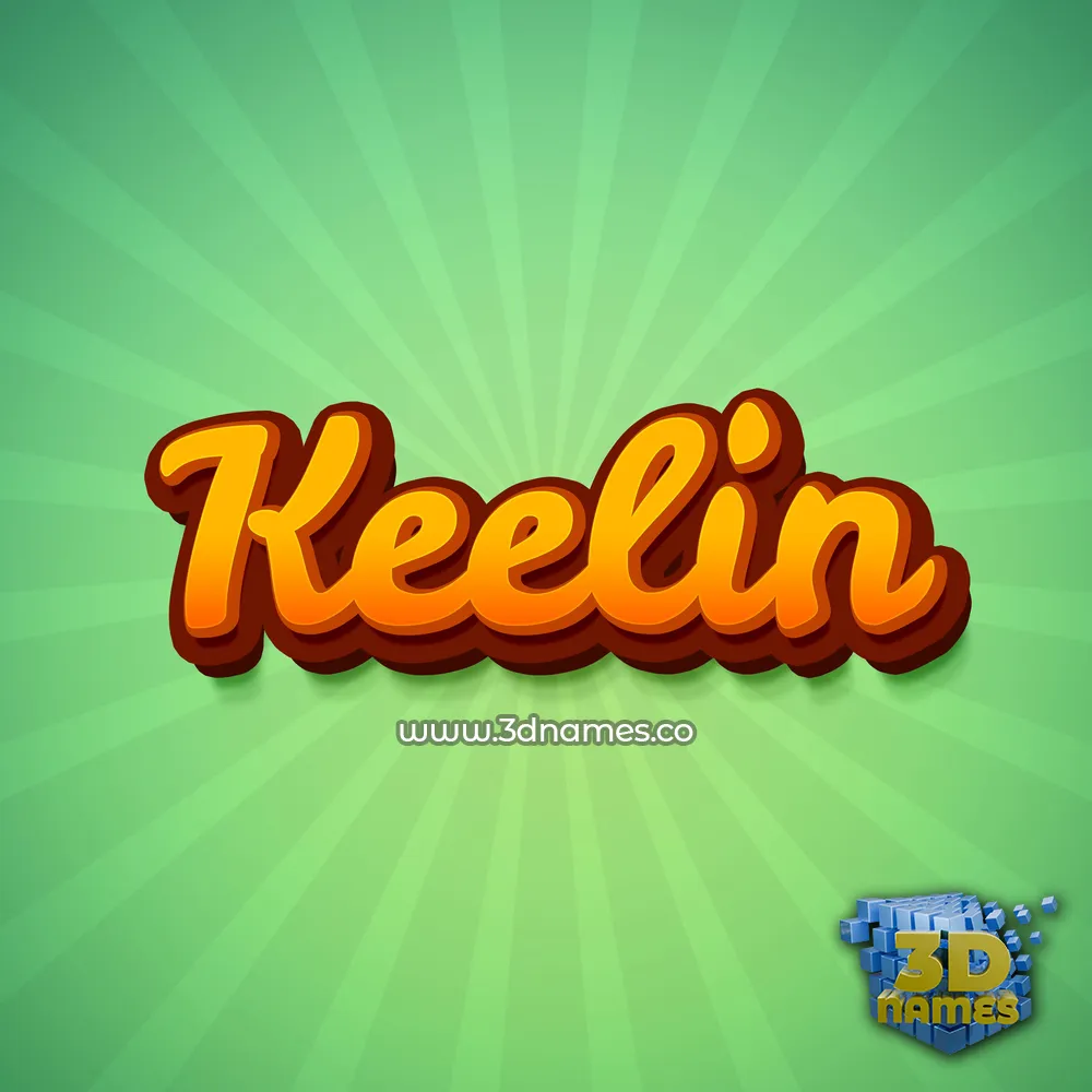 keelin in Green Rays style - 3D name wallpaper