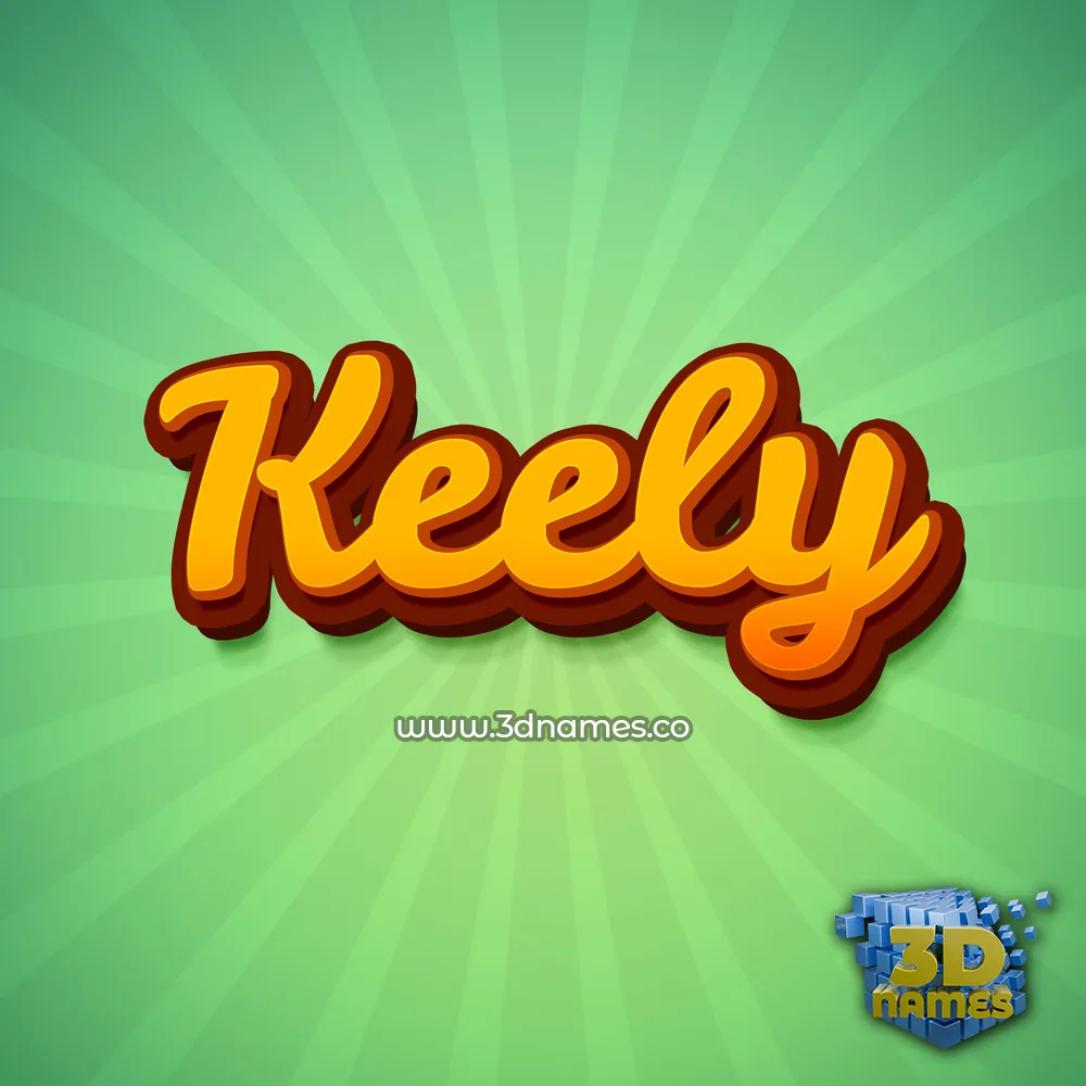 keely in Green Rays style - 3D name wallpaper
