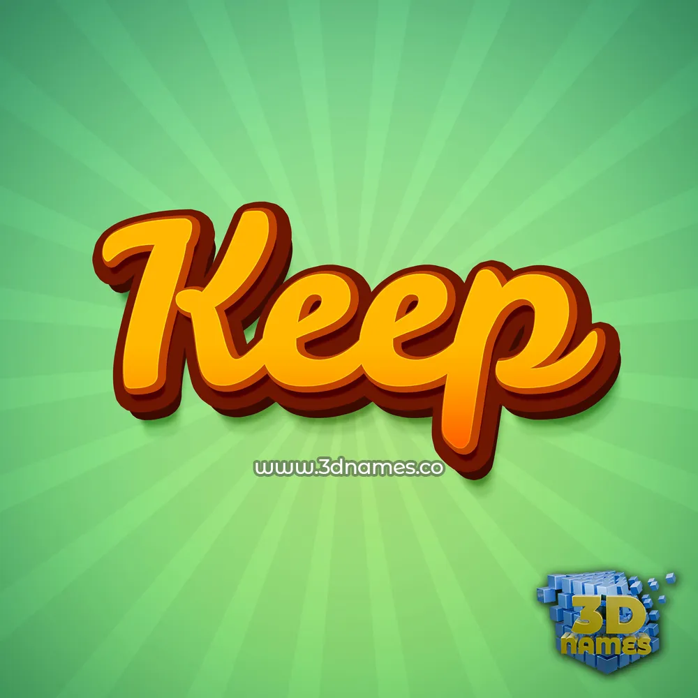 keep in Green Rays style - 3D name wallpaper