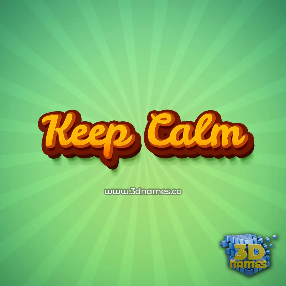 keep calm in Green Rays style - 3D name wallpaper