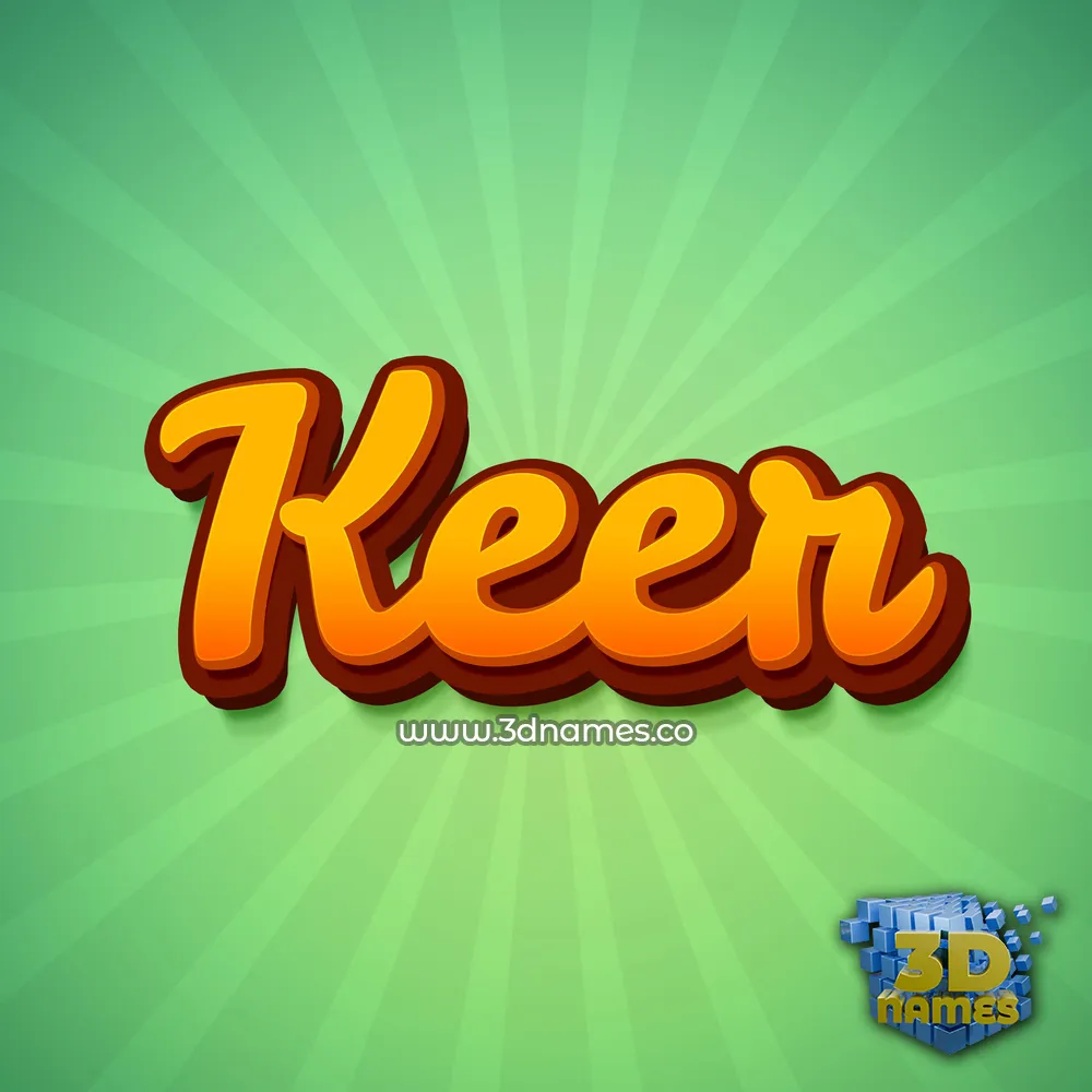 keer in Green Rays style - 3D name wallpaper