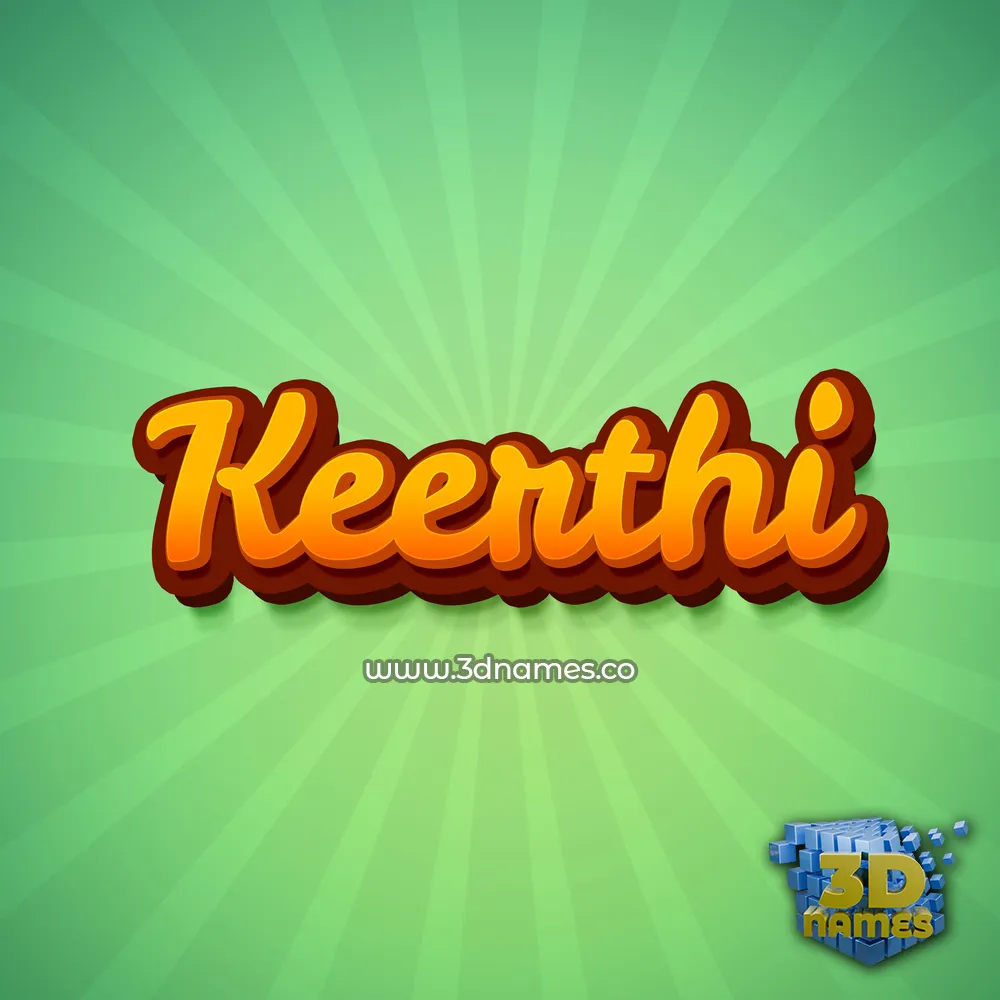 keerthi in Green Rays style - 3D name wallpaper