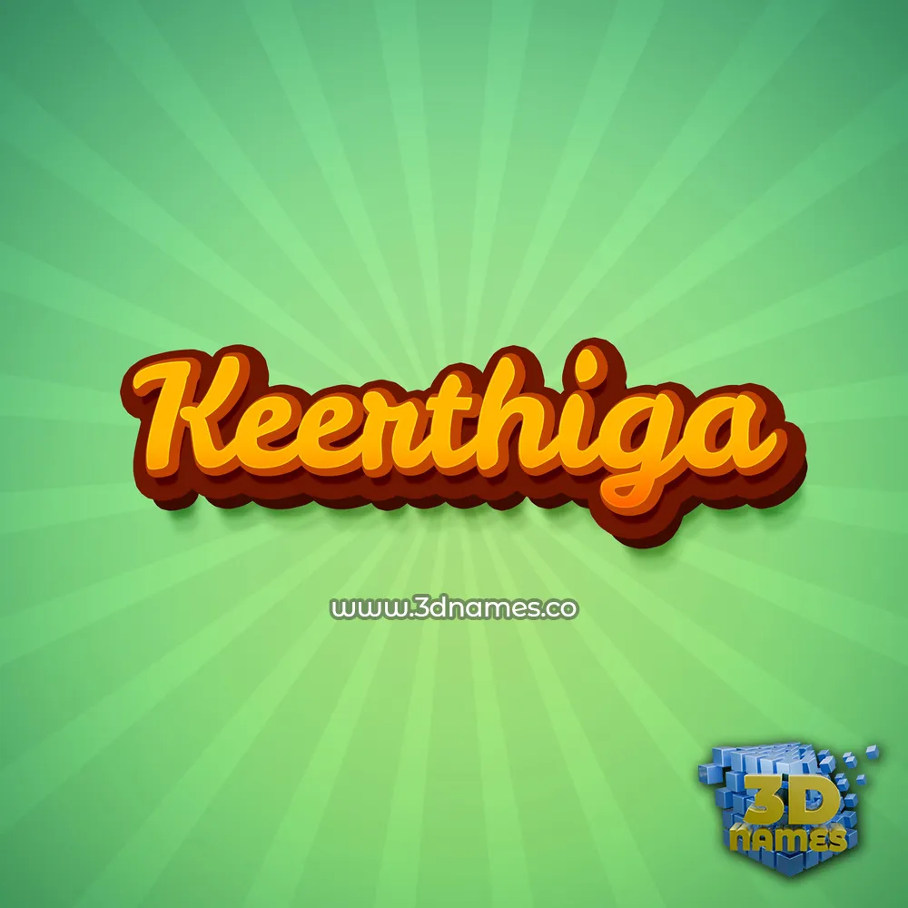 keerthiga in Green Rays style - 3D name wallpaper