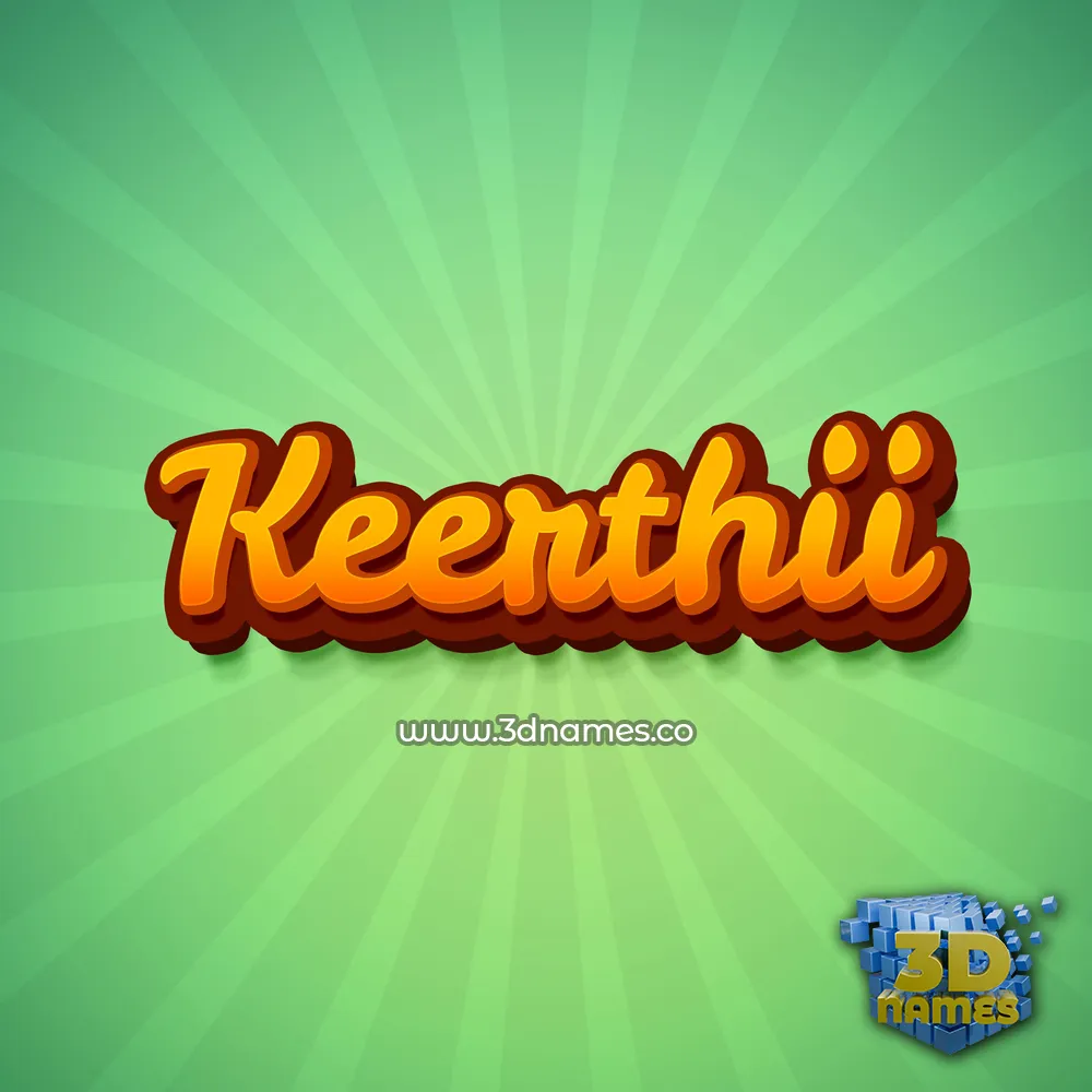 keerthii in Green Rays style - 3D name wallpaper