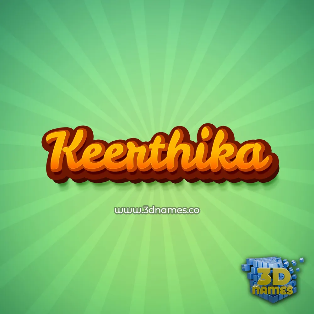 keerthika in Green Rays style - 3D name wallpaper