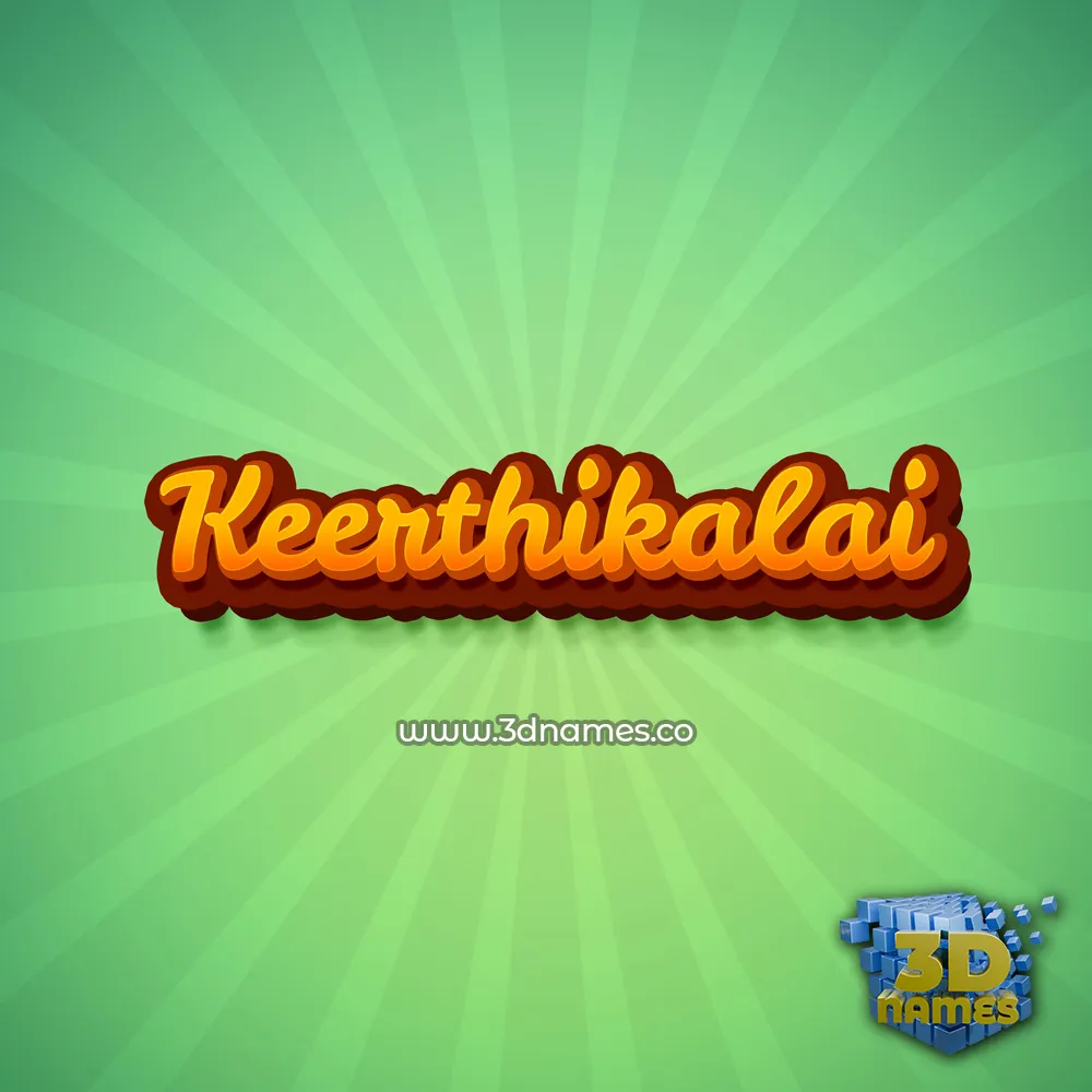keerthikalai in Green Rays style - 3D name wallpaper