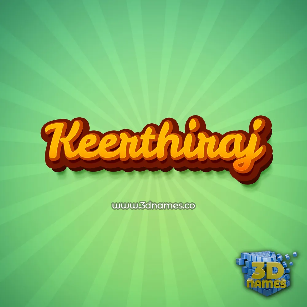 keerthiraj in Green Rays style - 3D name wallpaper
