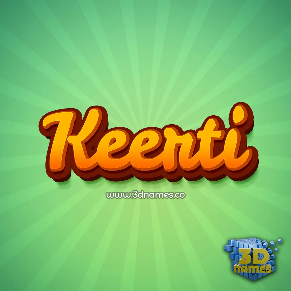 keerti in Green Rays style - 3D name wallpaper