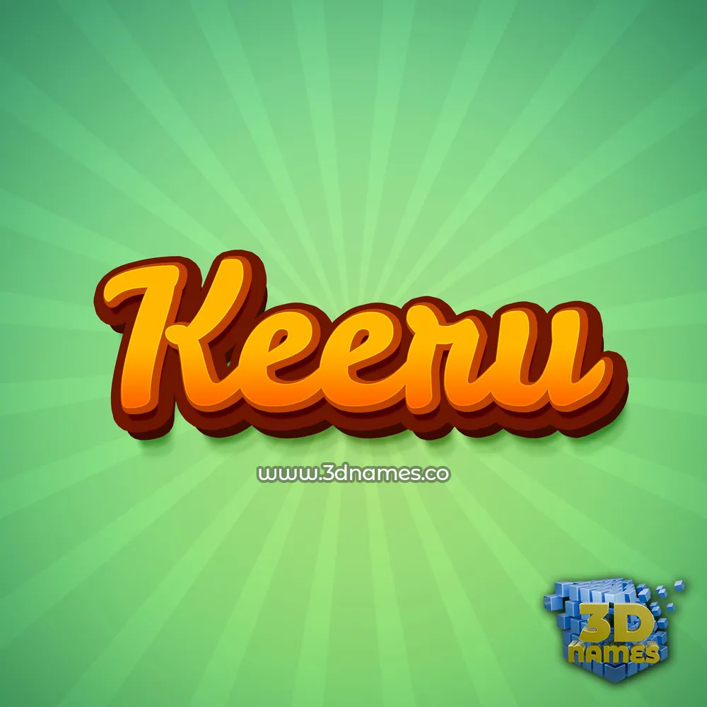keeru in Green Rays style - 3D name wallpaper