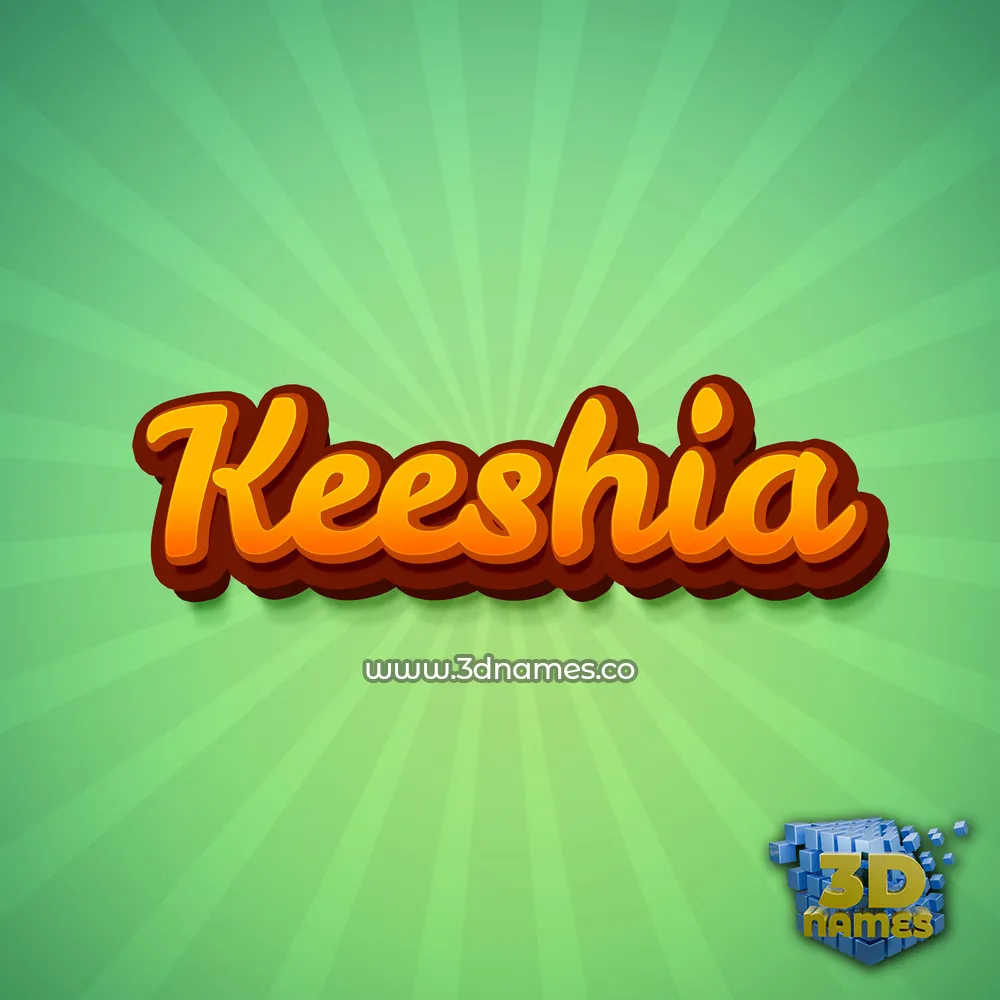 keeshia in Green Rays style - 3D name wallpaper