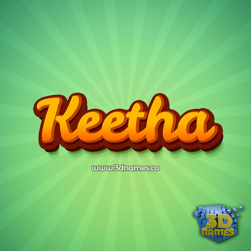 keetha in Green Rays style - 3D name wallpaper