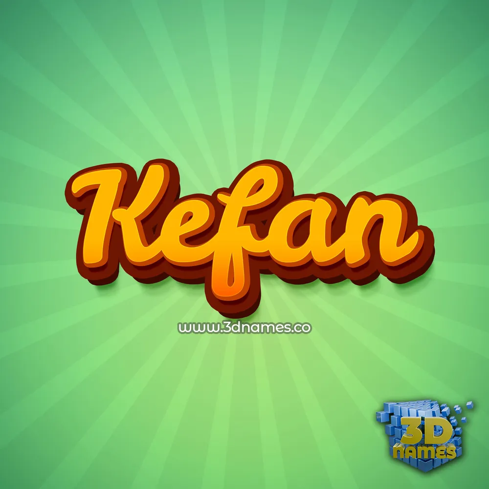 kefan in Green Rays style - 3D name wallpaper