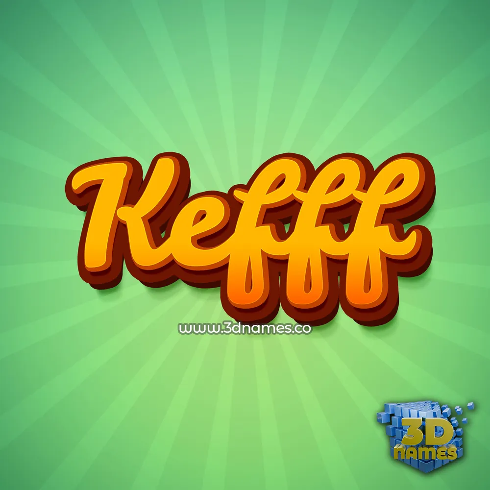 kefff in Green Rays style - 3D name wallpaper