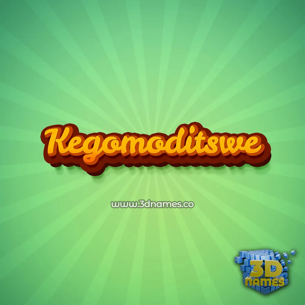 kegomoditswe in Green Rays style - 3D name wallpaper