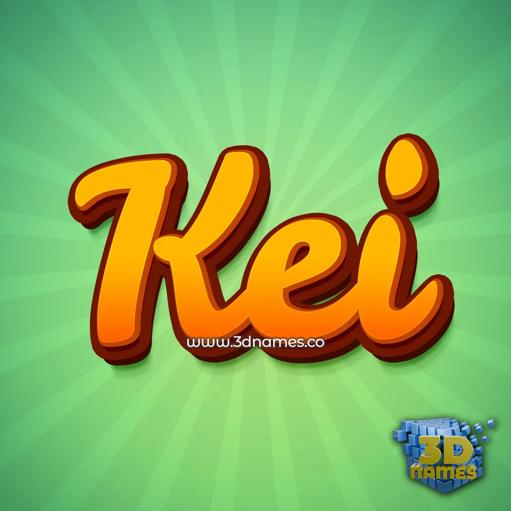 kei in Green Rays style - 3D name wallpaper
