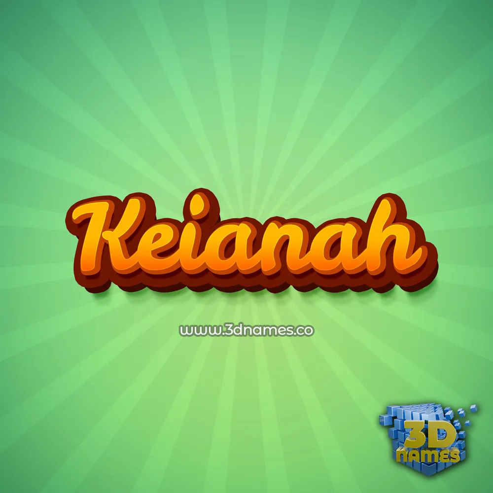 keianah in Green Rays style - 3D name wallpaper