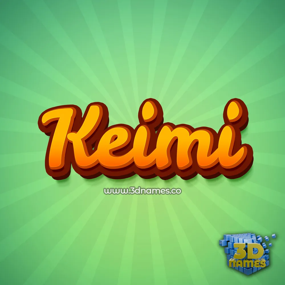 keimi in Green Rays style - 3D name wallpaper