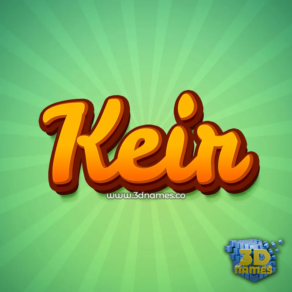 keir in Green Rays style - 3D name wallpaper