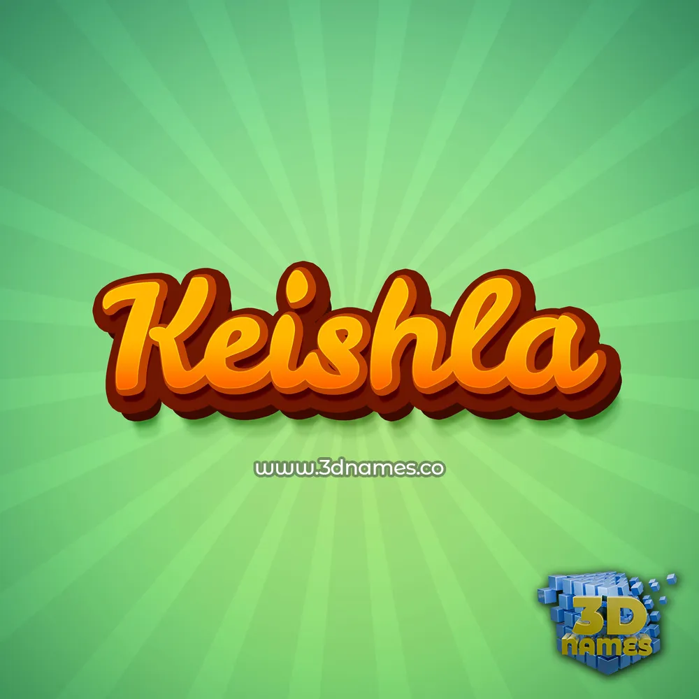 keishla in Green Rays style - 3D name wallpaper