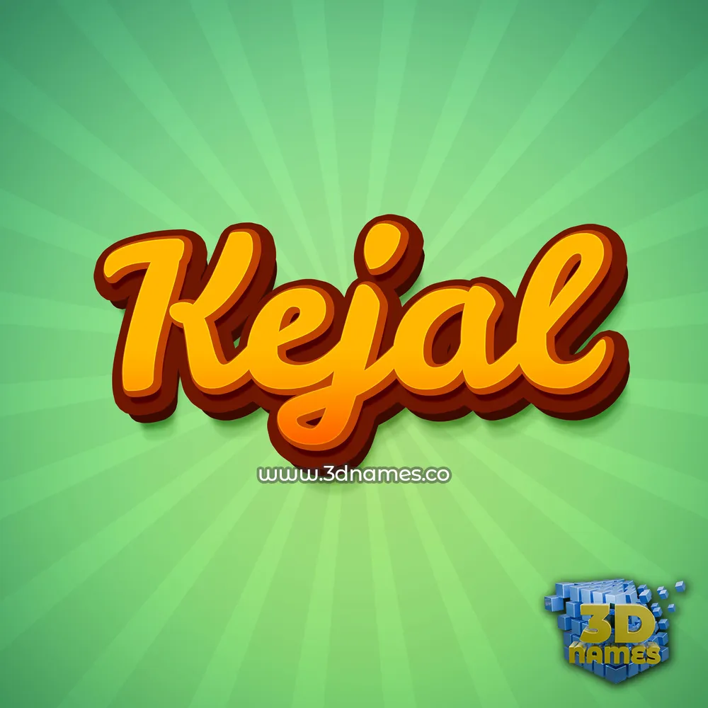 kejal in Green Rays style - 3D name wallpaper