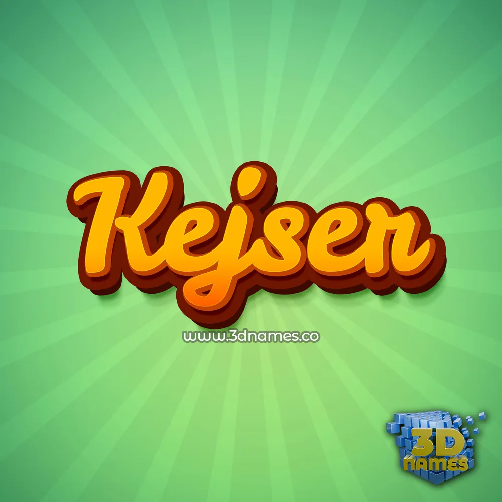 kejser in Green Rays style - 3D name wallpaper