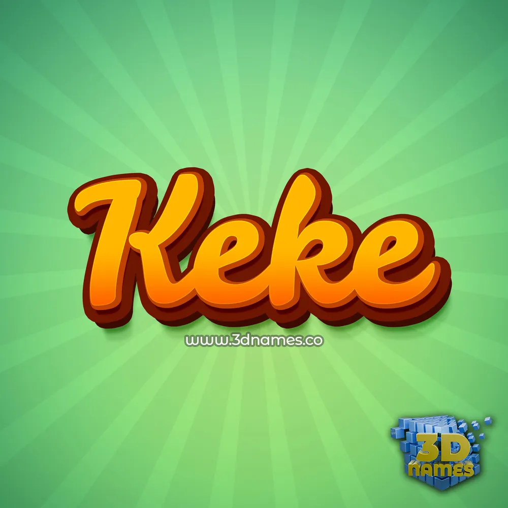 keke in Green Rays style - 3D name wallpaper