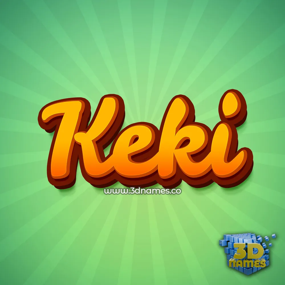 keki in Green Rays style - 3D name wallpaper