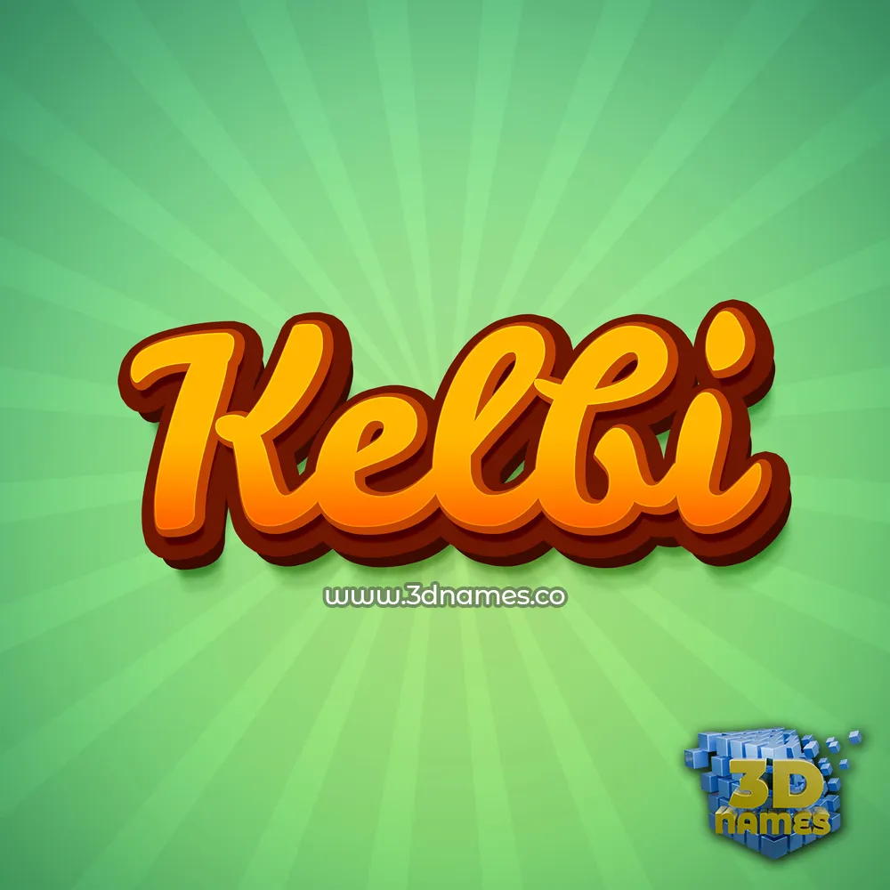 kelbi in Green Rays style - 3D name wallpaper