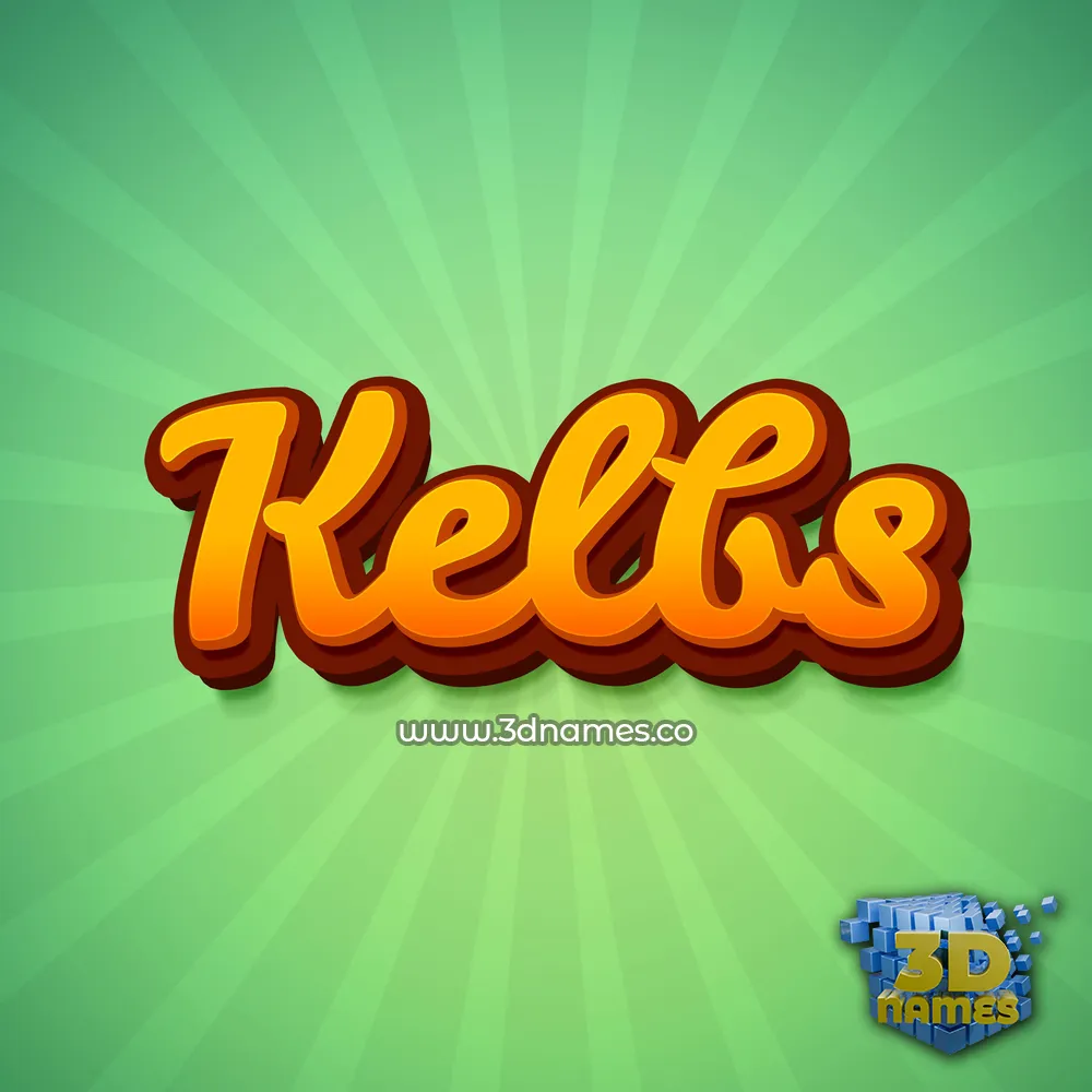 kelbs in Green Rays style - 3D name wallpaper